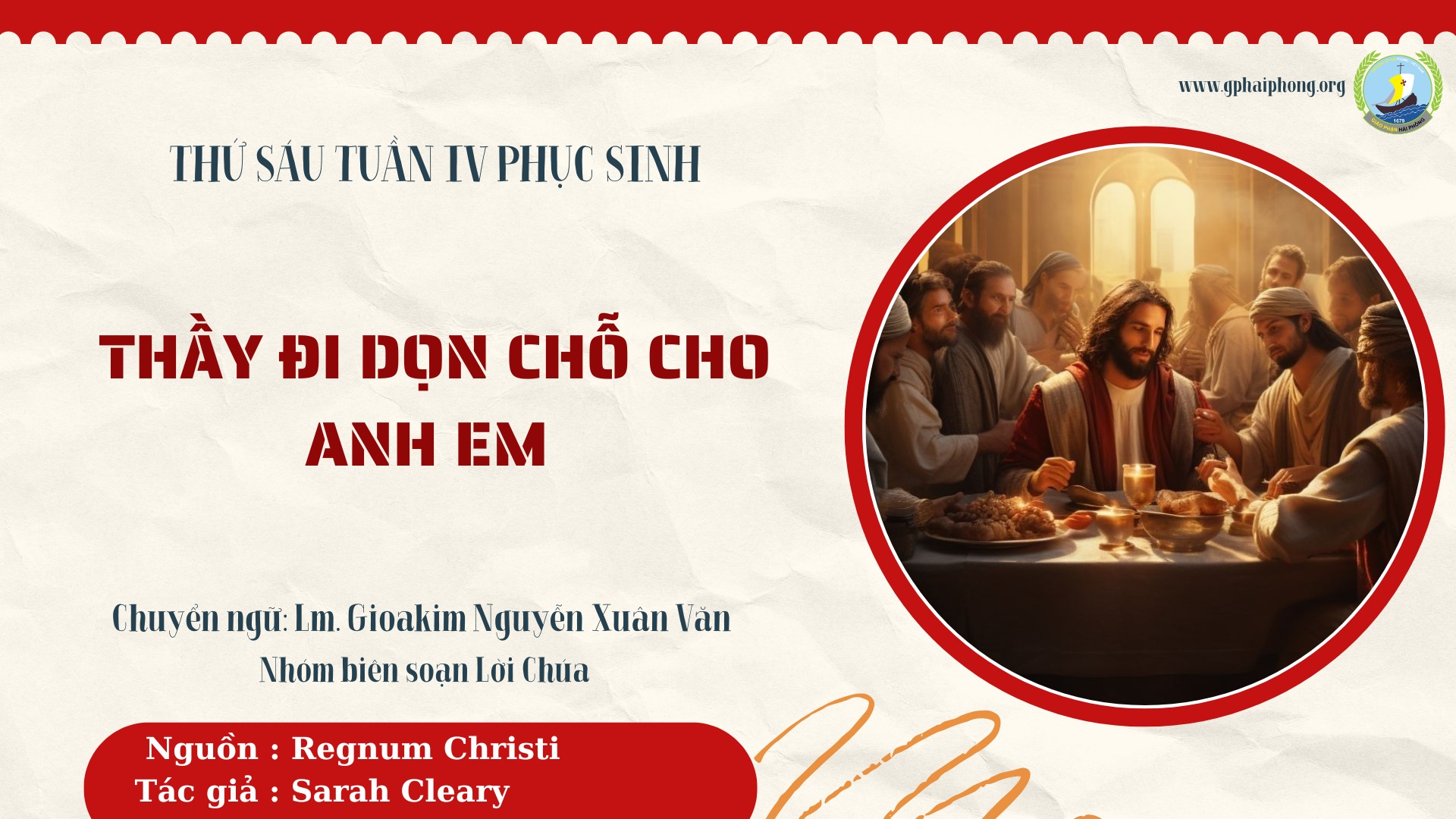 Lời ban sự sống | Thầy đi dọn chỗ cho anh em | Thứ Sáu Tuần IV Phục Sinh